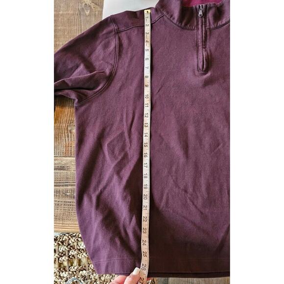 Bonobos Mens Sweater XXL Slim Maroon Knit 1/4 Zip Mock Neck Cotton Sweatshirt - Picture 6 of 7